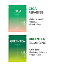 Load image into Gallery viewer, Barulab Sheet Mask, Vegan Facial sheet mask, Korean Face mask, 10pack Assorted Value Pack- Aloe, Cica, Greentea, Olive ,AHA.BHA, Peptide, Sheabuter, Teatree, VitaminC, Hyaluron

