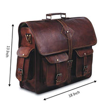 Load image into Gallery viewer, Vintage Leather Laptop Bags for Men Full Grain Large Leather Messenger bag for men 18 inches with rustic look Best leather briefcase by Hulsh
