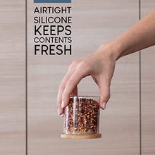 Load image into Gallery viewer, Glass Spice Jars with Bamboo Lids Set of 12 - 5 oz Airtight Glass Jar Storage Containers Stackable Wood Lid - Shatterproof Glass Canisters for Kitchen Pantry Organization, Herbs, Candy, Dry Food
