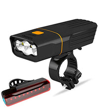 Load image into Gallery viewer, Gyhuego USB Rechargeable Bike Light Front, Super Bright 3 Led 3000 Lumens, Runtime 10hrs Waterproof Bicycle Headlight and Taillight, Free Bike Tail Light, Cycling Safety Flashlight
