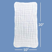 Load image into Gallery viewer, Comfy Cubs Muslin Burp Cloths 6 Pack Large 100% Cotton Hand Washcloths 6 Layers Extra Absorbent and Soft (White, Pack of 6)
