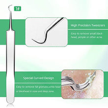 Load image into Gallery viewer, 5PCS Blackhead Remover Comedone Extractor, Curved Blackhead Tweezers Kit, Professional Stainless Pimple Acne Blemish Removal Tools Kit
