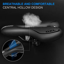 Load image into Gallery viewer, Pioneeryao Professional Bike Seat Gel Mountain Bicycle Seat with Central Relief Zone and Ergonomics Design for Men Women Universal Riding Bike Mountain Bike (Black)
