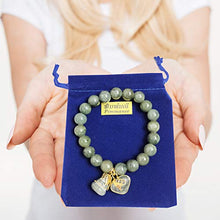 Load image into Gallery viewer, 10 mm Natural Green Jade Round Real Bracelets Bangle for Women Charms with Pendant Love Heart and Lucky Gourd Powerful Thai Pendant Prosperity Success in Life Trade Flourish
