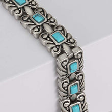 Load image into Gallery viewer, Wollet Jewelry Healthy Antique Style Blue Turquoise Magnetic Therapy Bracelets for Women

