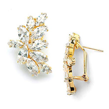 Load image into Gallery viewer, Mariell Shimmery Marquis Cluster Cubic Zirconia Bridal or Special Occasion Earrings - 14K Gold Plated
