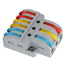 Load image into Gallery viewer, 10Pcs Electrical Connectors, Lever Nut, Wire Block Clamp Terminal 3in6out Color Quick Wiring Electrical Connectors LT633
