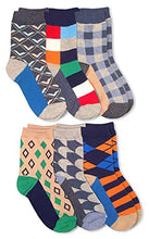 Load image into Gallery viewer, Jefferies Socks Little Boy's Fun Colorful Dress Crew Socks 6 Pair Pack Sockshosiery, multi, X-Small
