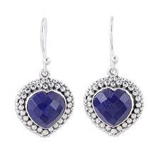 Load image into Gallery viewer, NOVICA Lapis Lazuli .925 Sterling Silver Dangle Earrings, Fervent Love'
