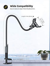 Load image into Gallery viewer, Phone Holder Bed Gooseneck Mount - Lamicall Cell Phone Clamp Clip for Desk, Flexible Long Arm Headboard Bedside Lazy Bracket, Overhead Table Stand, Compatible with iPhone 11 Pro Xs Max XR X 8 7 6 Plus
