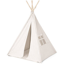 Load image into Gallery viewer, Best Choice Products 6ft Kids Cotton Canvas Play Tent Playhouse w/ Carrying Bag - White
