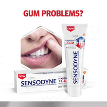 Load image into Gallery viewer, Sensodyne Sensitivity &amp; Gum Whitening Toothpaste, Toothpaste for Sensitive Teeth &amp; Gum Problems, 3.4 s (Pack of 3), 10.2 Oz

