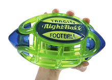 Load image into Gallery viewer, Tangle NightBall Glow in the Dark Light Up LED Football, Green with Blue
