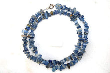 Load image into Gallery viewer, CHARGED 18" Blue Kyanite Crystal Necklace Tumble Polished + Selenite Heart Charging Crystal ALIGN CHAKRAS/CONQUER FEAR/INCREASE COMMUNICATION REIKI by ZENERGY GEMS
