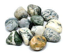 Load image into Gallery viewer, White &amp; Green Chalcedony Agate Gemstone Pebbles Polished Natural Multicolor Crystal Mineral Tumbled Stone Cabochon Specimen Cabs - India (5PCS)
