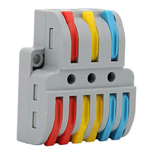 Load image into Gallery viewer, 10Pcs Electrical Connectors, Lever Nut, Wire Block Clamp Terminal 3in6out Color Quick Wiring Electrical Connectors LT633
