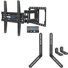 Load image into Gallery viewer, Mounting Dream Full Motion TV Wall Mount and Soundbar Bracket Bundle, TV Bracket for 26-55 Inch TVs, Max VESA 400x400mm and 99 LBS, Sound Bar Mount for Mounting Above or Under TV Up to 15 LBS

