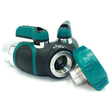 Load image into Gallery viewer, 2WAYZ Garden Hose Splitter Y + 90 Degrees Garden Hose elbow with shut off valve
