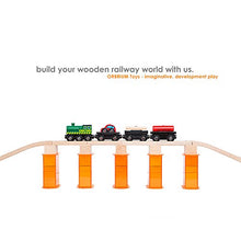 Load image into Gallery viewer, Orbrium Toys Multi-Level 110 Piece Wooden Train Bulk Track Expansion Pack with Stackable Track Riser Stabilizers Compatible with Thomas The Tank Engine Brio Chuggington Melissa &amp; Doug Imaginarium Set

