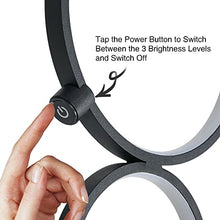 Load image into Gallery viewer, LED Floor Lamp For Living Room , Modern Ring Tall Lamp , Unique Touch Control Standing Lamp , 3 Way Dimmable Stand Light , 39 Inches 24W For Bedroom , Reading , Office , Home , Decorations ,( Black )
