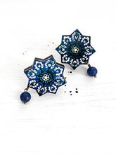 Load image into Gallery viewer, SETAREH stud earrings - star shaped - Persian tile

