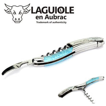 Load image into Gallery viewer, Laguiole en Aubrac corkscrew sommelier waiters knife 3 functions SOM99PWI larimar handle, stainless steel shiny
