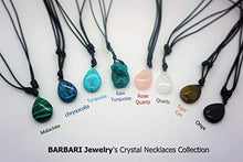 Load image into Gallery viewer, BARBARI Jewelry Malachite Healing Crystal Necklace | Handmade Gift for Him and Her+ Free Gift! High Quality Rock Gemstone Pendant for Men and Women
