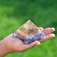 Load image into Gallery viewer, Orgonite Crystal Ultimate Triple Weight Loss Pyramid with Tiger Eye, Sunstone and Amethyst Healing Crystals –Boost Your Metabolism and Inner Strength for Weight Management
