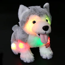 Load image into Gallery viewer, Athoinsu Light up Stuffed Husky Puppy Dog Soft Plush Toy with Magic LED Night Lights Valentine's Day Birthday for Toddler Kids, 8''
