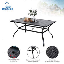 Load image into Gallery viewer, MFSTUDIO 7 Piece Outdoor Patio Dining Set 6 Spring Motion Cushion Chairs, 1 Rectangular Table with 1.57" Umbrella Hole Furniture Sets for Lawn Backyard Garden
