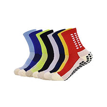 Load image into Gallery viewer, JKLO 3 Pairs of Adult Football Socks Men's Short Tube Football Sports Socks Non-Slip God Socks Glue Thick Towel Bottom Match Wear-Resistant Socks 908 (Color : Orange)
