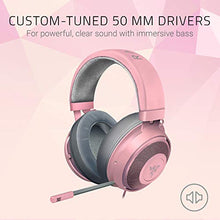 Load image into Gallery viewer, Razer Kraken Gaming Headset: Lightweight Aluminum Frame - Retractable Noise Isolating Microphone - For PC, PS4, Nintendo Switch - 3.5 mm Headphone Jack - Quartz Pink
