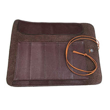 Load image into Gallery viewer, Cabilock Durable 2 Pcs Seal Cutting Tools Knives Roll Up Bag Carving Pocket Knives Leather Bag Multi-Pockets Storage Organizer (Brown)
