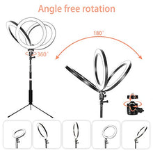 Load image into Gallery viewer, SXIYA LED Ring Light,10.2" Selfie Ring Light with Tripod Stand and Smart Phone Holder Compatible with iPhone Android for Makeup YouTube Videos Photography Adjustable Durable
