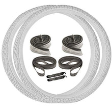 Load image into Gallery viewer, Sunlite Freestyle Kontact Park Street Road Bicycle OEM Bike Tire Tube Bundle 20 x 1.95 (White)
