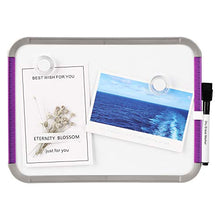 Load image into Gallery viewer, Deli Small Magnetic Dry Erase Board, 8.5 x 11 Inches, Whiteboard with Markers &amp; Magnets for to Do List, Refrigerator, Locker, Office Door, Wall, Purple Frame
