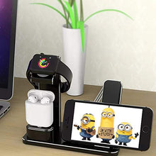 Load image into Gallery viewer, Wireless Charger iPhone 11, Airpods Charger Dock, 3 in 1 Phone Aluminum Alloy Charging Stand Compatible Apple Watch/iPhone X/8 Plus/8/7 Plus
