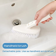 Load image into Gallery viewer, Qaestfy Shower Scrubber &amp; Cleaning Brush Combo Tub and Tile Scrubber Cleaner Scrub Brushes with 51'' Long Handle Tool for Bathroom Bathtub Wall Mop Scrubbing Model QAE002
