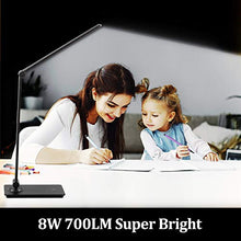 Load image into Gallery viewer, LED Desk Lamp, Touch Control Desk Lamp with 3 Levels Brightness, Dimmable Office Lamp with Adjustable Arm, Foldable Table Desk Lamp for Table Bedroom Bedside Office Study, 5000K, 8W, Black
