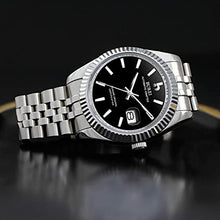 Load image into Gallery viewer, BUREI Men's Fashion Luxury Automatic Watch with Date Window Sapphire Crystal Stainless Steel Band and Cas
