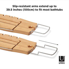 Load image into Gallery viewer, Umbra Aquala Bathtub Tray Extendable, Bamboo Luxury Bath Caddy, 71.1 x 21.6 x 3.8 cm, Natural
