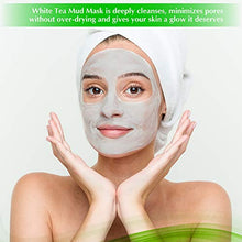 Load image into Gallery viewer, White Tea Mud Mask - 100 ml, Antioxidant Facial Treatment, Smoothes Fine Lines, Wrinkles, Deep Cleanse, Detoxifies Face, Removes Dark Spots, Skin Pigmentation, Blackheads, Pore Minimizer, Anti Aging
