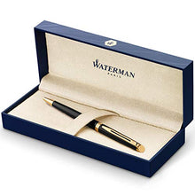 Load image into Gallery viewer, Waterman Hemisphere Black Ballpoint Pen GT, Medium Tip, Blue Ink
