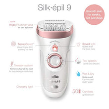 Load image into Gallery viewer, Braun Epilator Silk-épil 9 9-880, Facial Hair Removal for Women, Wet &amp; Dry, Facial Cleansing Brush, Women Shaver &amp; Trimmer, Cordless, Rechargeable, Beauty Kit
