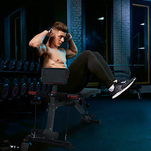 Load image into Gallery viewer, BAHOM Foldable Weight Bench with Adjustable Backrest and Priest Stool, Full Body Training Workout Sit Up Bench for Home Fitness Gym Exercise Sports Up to 500 Pounds
