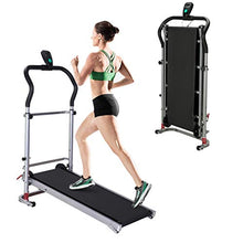 Load image into Gallery viewer, LED Display Screen Lightweight Durable Folding Manual Treadmill Working Machine Cardio Fitness Exercise Incline Home Save Space More Suitable for Women
