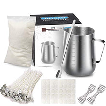 Load image into Gallery viewer, Candle Making Kit Supplies, Soy Wax DIY Candle Craft Tools Including Candle Make Pouring Pot, Candle Wicks, Wicks Sticker, 3-Hole Candle Wicks Holder, Natural Soy Wax and Spoon
