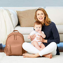 Load image into Gallery viewer, Skip Hop Diaper Bag Backpack: Greenwich Multi-Function Baby Travel Bag with Changing Pad and Stroller Straps, Vegan Leather, Caramel
