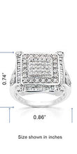 Load image into Gallery viewer, NATALIA DRAKE 1 Cttw Diamond Princess Ring for Women in Rhodium Plated Sterling Silver Size 7 (Color I-J / Clarity I2-I3)
