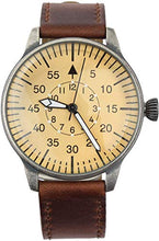 Load image into Gallery viewer, Mil-Tec Luftwaffe Me109 Aviator Vintage German WW2 Flieger Pilot Mens Watch - Military Easy to Read Calfskin Brown Leather Strap 3Atm Analog Quartz
